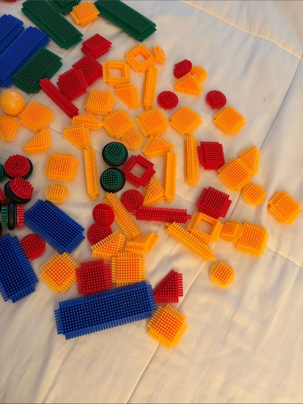 Large Assortment of Vintage Bristle Block’s- Bright Primary Colors